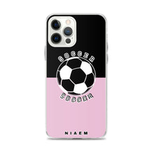 Load image into Gallery viewer, Soccer iPhone Case (Black &amp; Pink 4)