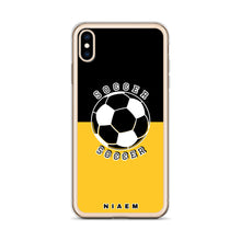 Load image into Gallery viewer, Soccer iPhone Case (Black &amp; Yellow)