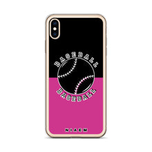 Load image into Gallery viewer, Baseball iPhone Case (Black &amp; Pink 5)