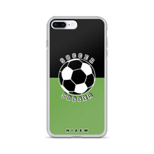 Load image into Gallery viewer, Soccer iPhone Case (Black &amp; Green)