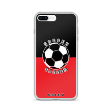 Load image into Gallery viewer, Soccer iPhone Case (Black &amp; Red 1)