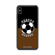Load image into Gallery viewer, Soccer iPhone Case (Black &amp; Brown)