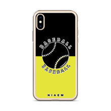 Load image into Gallery viewer, Baseball iPhone Case (Black &amp; Yellow 3)
