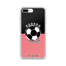 Load image into Gallery viewer, Soccer iPhone Case (Black &amp; Pink 2)