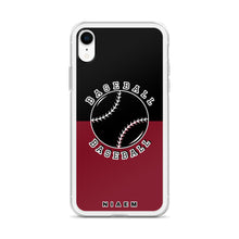 Load image into Gallery viewer, Baseball iPhone Case (Black &amp; Red 2)