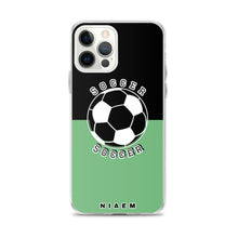 Load image into Gallery viewer, Soccer iPhone Case (Black &amp; Green 4)