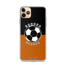 Load image into Gallery viewer, Soccer iPhone Case (Black &amp; Brown 1)