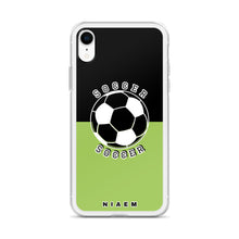 Load image into Gallery viewer, Soccer iPhone Case (Black &amp; Green 3)