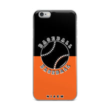 Load image into Gallery viewer, Baseball iPhone Case (Black &amp; Orange)