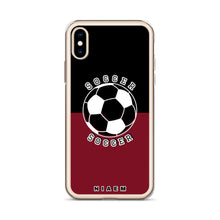 Load image into Gallery viewer, Soccer iPhone Case (Black &amp; Red 2)