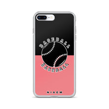 Load image into Gallery viewer, Baseball iPhone Case (Black &amp; Pink 2)