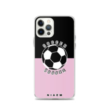 Load image into Gallery viewer, Soccer iPhone Case (Black &amp; Pink 4)