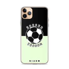 Load image into Gallery viewer, Soccer iPhone Case (Black &amp; Green 2)