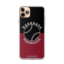 Load image into Gallery viewer, Baseball iPhone Case (Black &amp; Red 2)