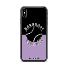 Load image into Gallery viewer, Baseball iPhone Case (Black &amp; Purple 2)