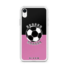 Load image into Gallery viewer, Soccer iPhone Case (Black &amp; Pink 1)