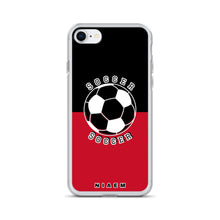 Load image into Gallery viewer, Soccer iPhone Case (Black &amp; Red)