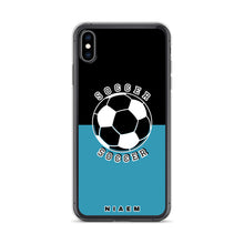 Load image into Gallery viewer, Soccer iPhone Case (Black &amp; Blue)
