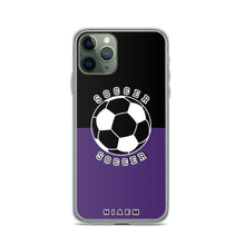 Load image into Gallery viewer, Soccer iPhone Case (Black &amp; Purple)