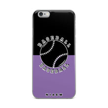 Load image into Gallery viewer, Baseball iPhone Case (Black &amp; Purple 1)