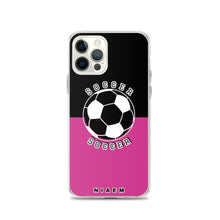 Load image into Gallery viewer, Soccer iPhone Case (Black &amp; Pink 5)