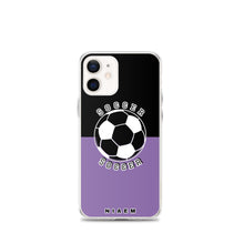 Load image into Gallery viewer, Soccer iPhone Case (Black &amp; Purple 1)