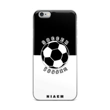 Load image into Gallery viewer, Soccer iPhone Case (Black &amp; White)