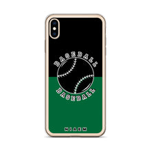 Load image into Gallery viewer, Baseball iPhone Case (Black &amp; Green 1)
