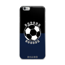 Load image into Gallery viewer, Soccer iPhone Case (Black &amp; Navy)