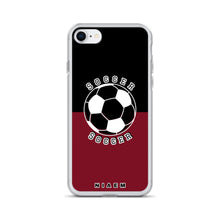 Load image into Gallery viewer, Soccer iPhone Case (Black &amp; Red 2)