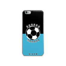 Load image into Gallery viewer, Soccer iPhone Case (Black &amp; Blue 7)