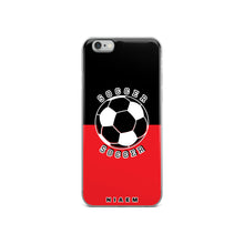 Load image into Gallery viewer, Soccer iPhone Case (Black &amp; Red 1)