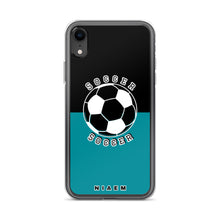 Load image into Gallery viewer, Soccer iPhone Case (Black &amp; Blue 3)