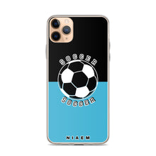 Load image into Gallery viewer, Soccer iPhone Case (Black &amp; Blue 7)