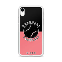 Load image into Gallery viewer, Baseball iPhone Case (Black &amp; Pink 2)