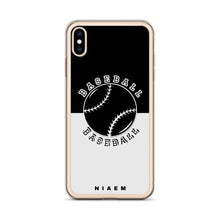 Load image into Gallery viewer, Baseball iPhone Case (Black &amp; Grey 3)
