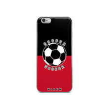 Load image into Gallery viewer, Soccer iPhone Case (Black &amp; Red)