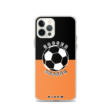 Load image into Gallery viewer, Soccer iPhone Case (Black &amp; Orange 1)