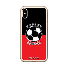 Load image into Gallery viewer, Soccer iPhone Case (Black &amp; Red 1)