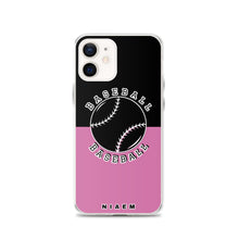 Load image into Gallery viewer, Baseball iPhone Case (Black &amp; Pink 1)