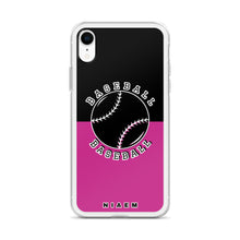 Load image into Gallery viewer, Baseball iPhone Case (Black &amp; Pink)