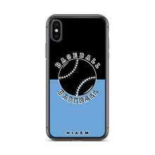 Load image into Gallery viewer, Baseball iPhone Case (Black &amp; Blue 1)
