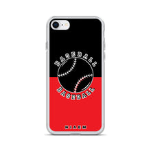 Load image into Gallery viewer, Baseball iPhone Case (Black &amp; Red 1)