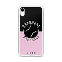 Load image into Gallery viewer, Baseball iPhone Case (Black &amp; Pink 4)