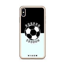 Load image into Gallery viewer, Soccer iPhone Case (Black &amp; Blue 5)