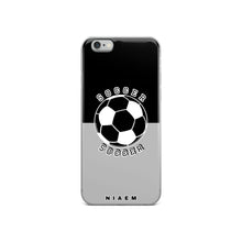 Load image into Gallery viewer, Soccer iPhone Case (Black &amp; Grey 2)