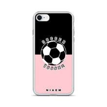 Load image into Gallery viewer, Soccer iPhone Case (Black &amp; Pink 3)