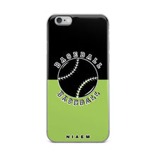Load image into Gallery viewer, Baseball iPhone Case (Black &amp; Green 3)