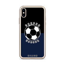 Load image into Gallery viewer, Soccer iPhone Case (Black &amp; Navy)
