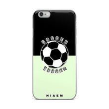 Load image into Gallery viewer, Soccer iPhone Case (Black &amp; Green 2)